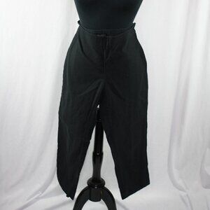 Talbots Classic Side Zip Capri Pants Pique Weave Black Petite